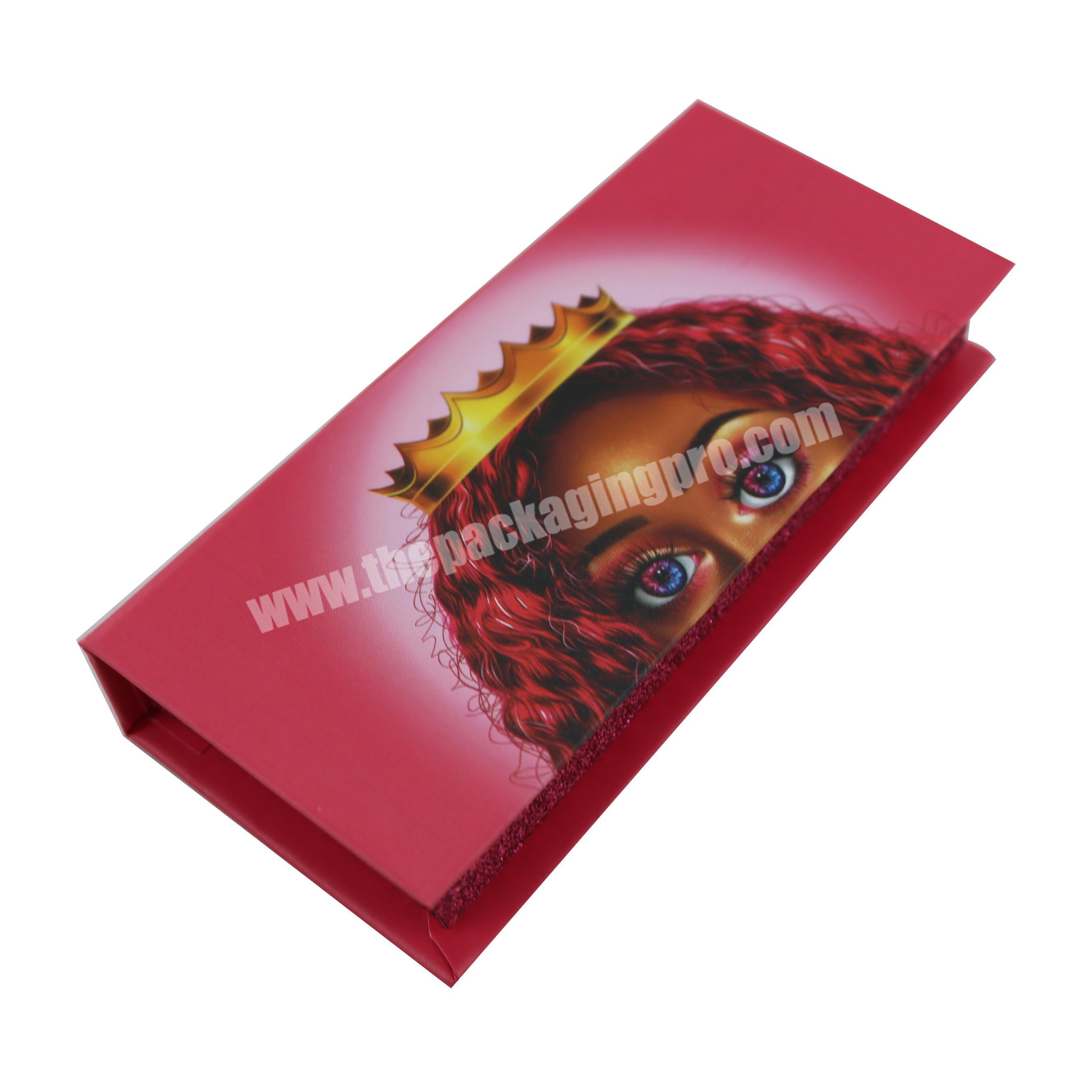 Custom own brand Makeup Paper Box Book Shaped Eye Lash Boxes Eyelash Packaging Box Paper