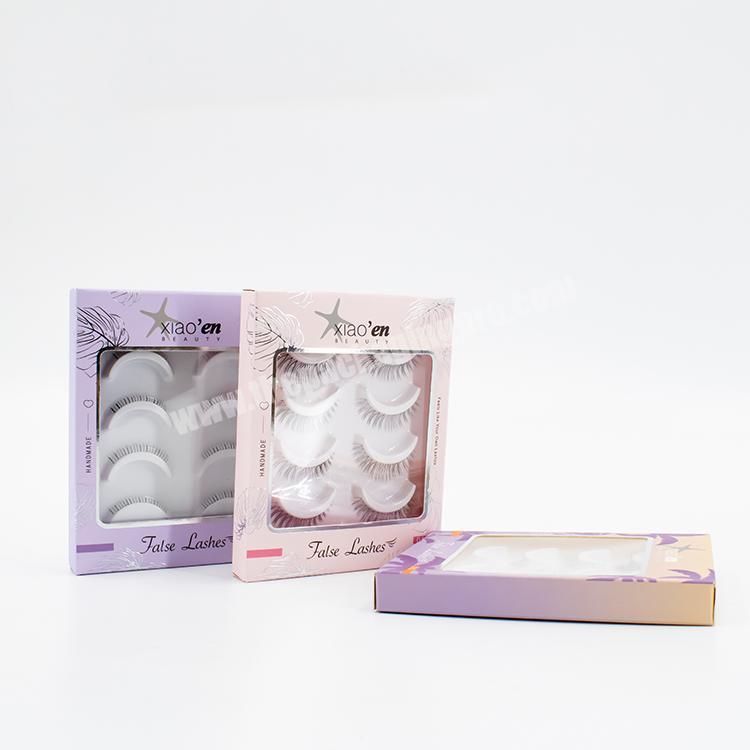 Custom own brand mink eyelash packaging box slide drawer holographic paper Eyelash Packaging Box
