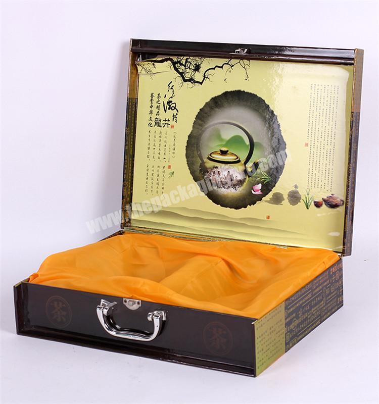 Custom packaging tea cup and saucer box cardboard gift box with handle