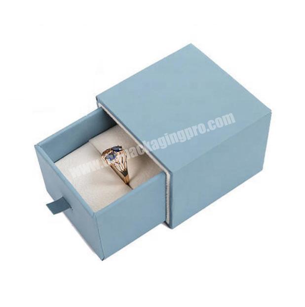 Custom Pantone Color Paper Cardboard Earring Jewelry Box With Luxulry Velvet Pouch Sliding Drawer jewellery Packaging