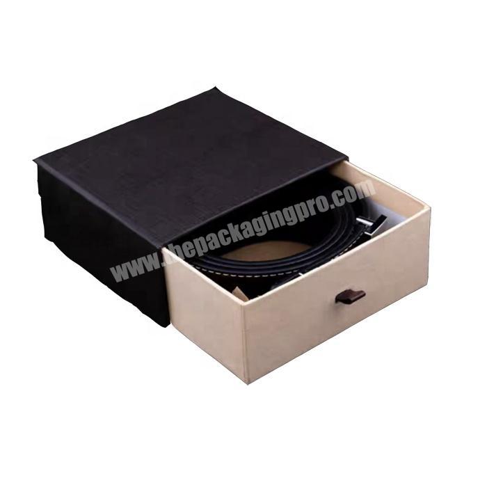 Custom paper drawer gift box pull out packaging boxes with ribbon handle