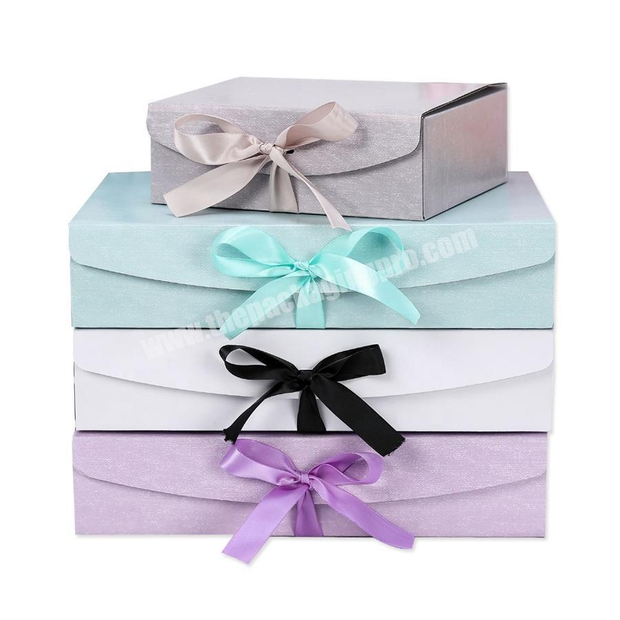Custom paper lingerie gift box with ribbon bow in mailbox shape