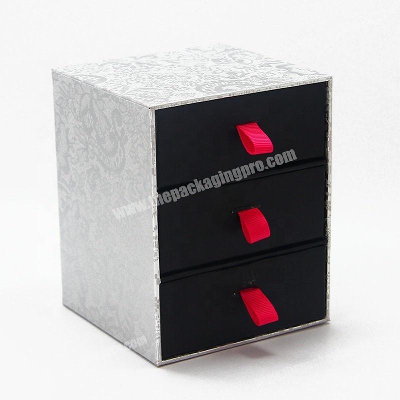 Custom paper material rigid cardboard sliding multi-layer drawer paper box