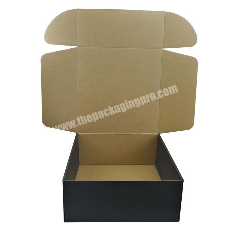Custom Paper Package Manufacturer Fancy Color Printed Matte Black Tuck Top Corrugated Carton Box For Packing