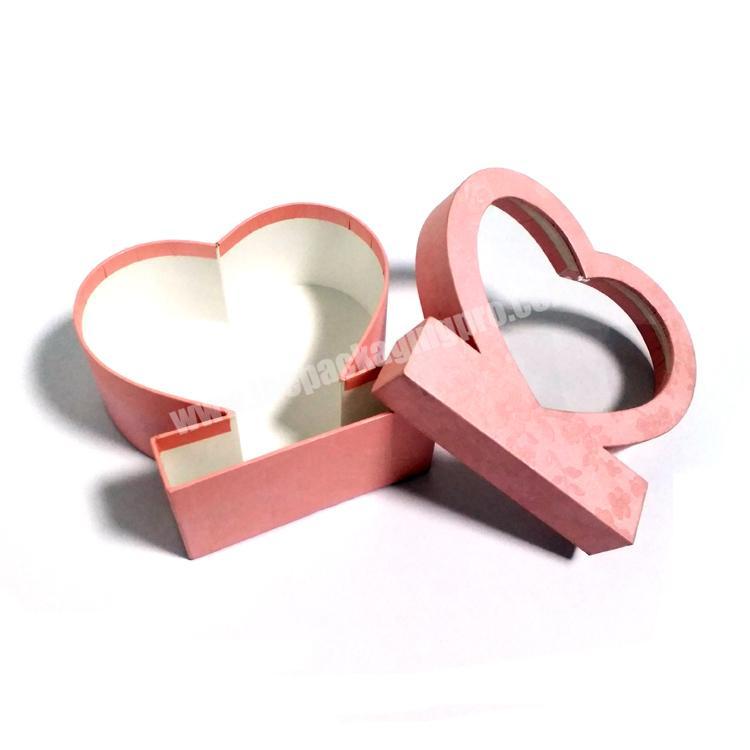 Custom Paper Packaging Wedding Heart Shape Chocolate Candy Gift Box With Pvc Lid