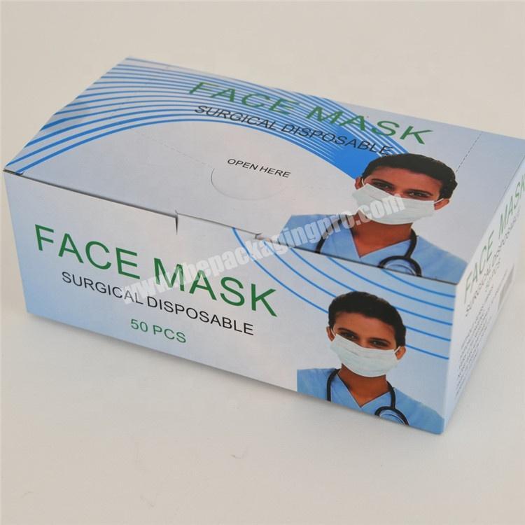 Custom paper packing box for disposable medical face mask