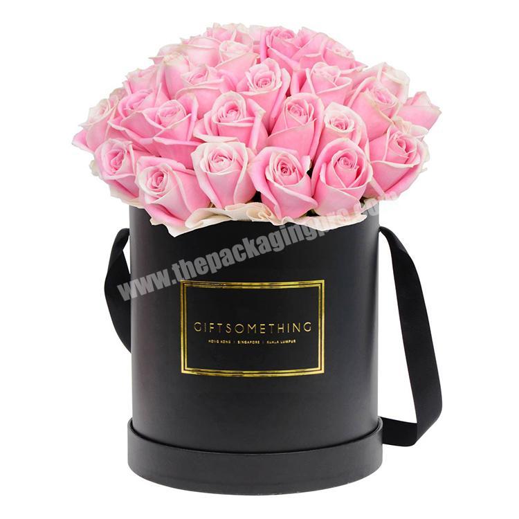 custom paper round black flower box
