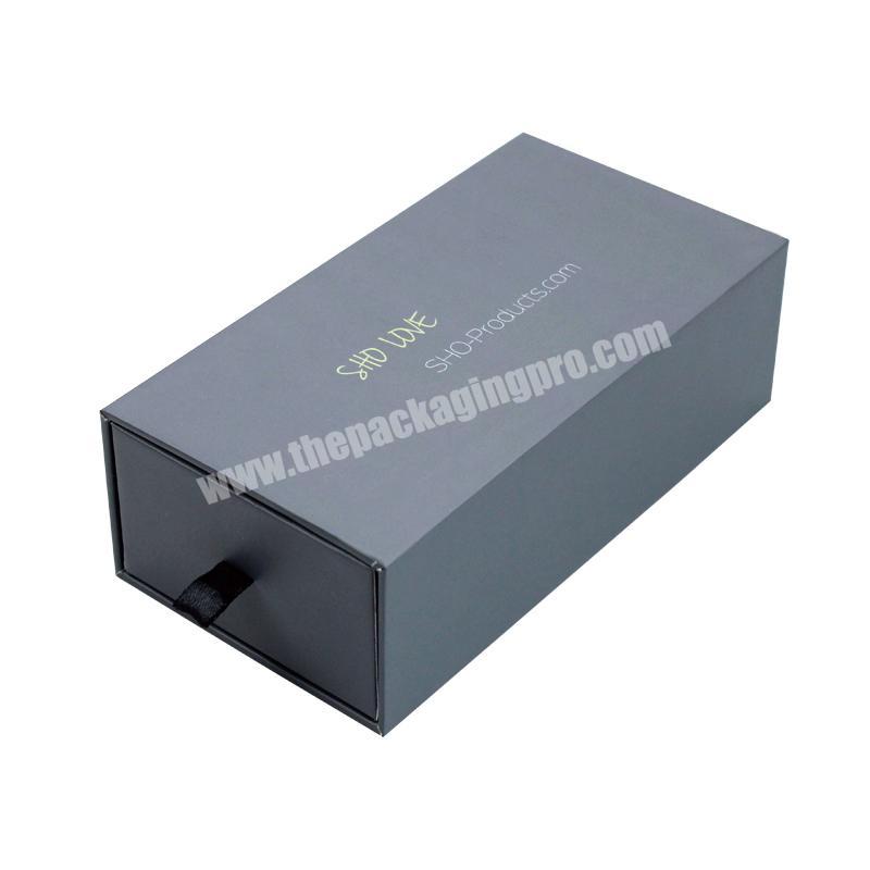 Custom Paper Sliding Cardboard Grey Drawer Box for Cosmetic Packaging