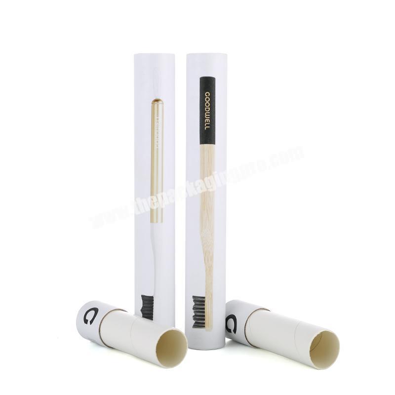 custom paper tube packaging hard cardboard paper core tube round cylindrical packaging box for bamboo toothbrush