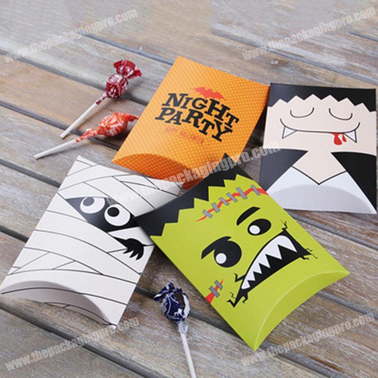 custom pattern cartoon gift box flat pack pillow box for snack