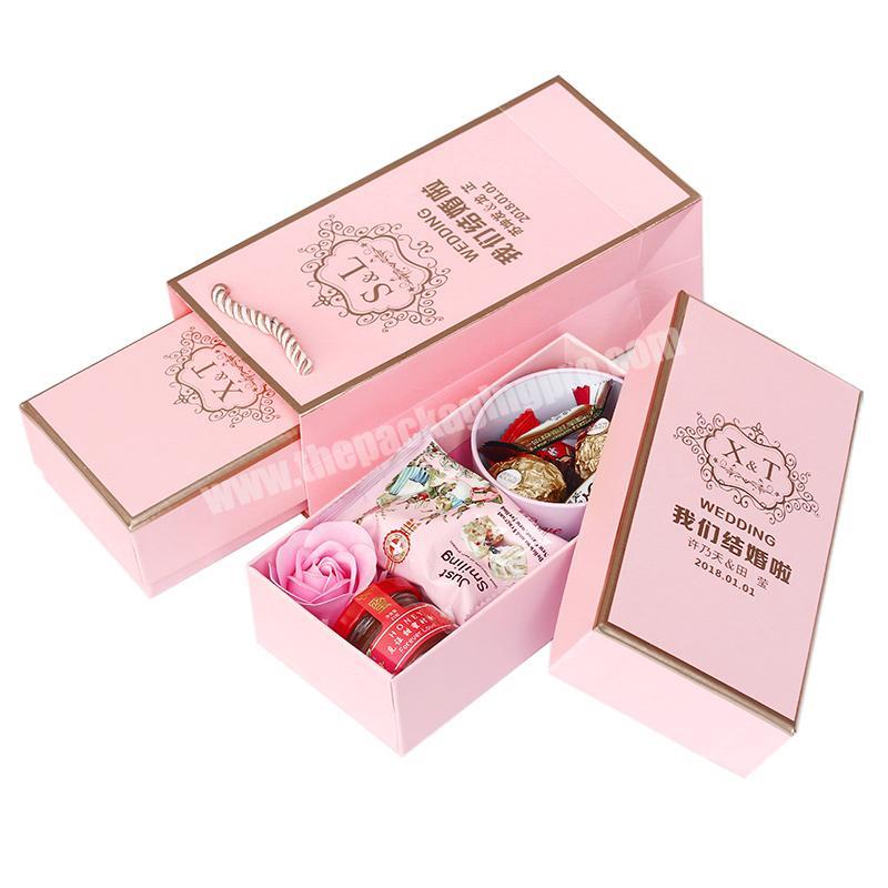Custom Personalized candy cardboard packaging Luxury gift box with paper bag eco friendly