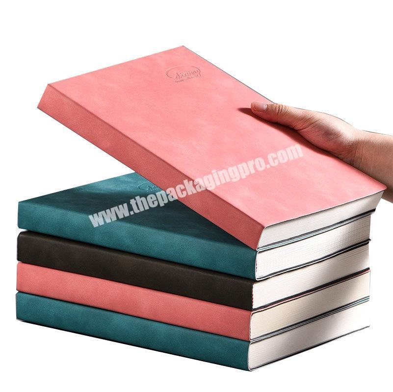 Custom Pink Black Brown Kraft Paper Cardboard Perfect Sew Binding Lay Flat Sketchbook Journal Blank Plain Soft Cover Notebook