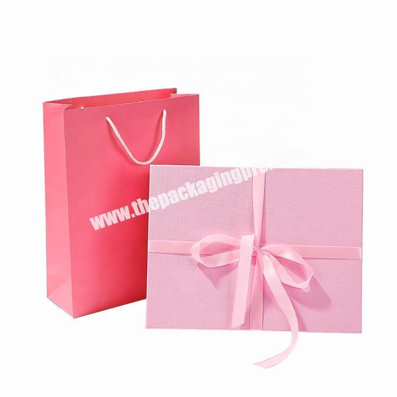 custom pink box packaging clothing clothes with bag