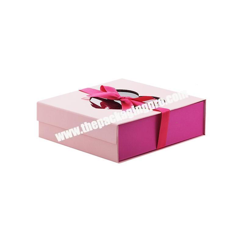 Custom pink color design elegant bridesmaid wedding gift packaging magnetic boxes