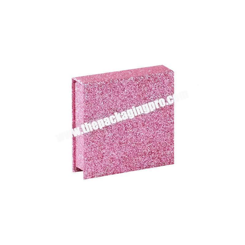 Custom pink empty small glitter eyelash paper packaging gift box