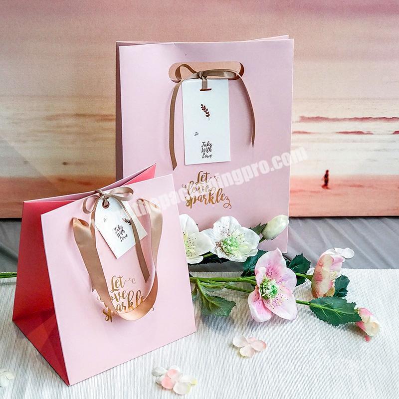 Custom pink flower gift bag