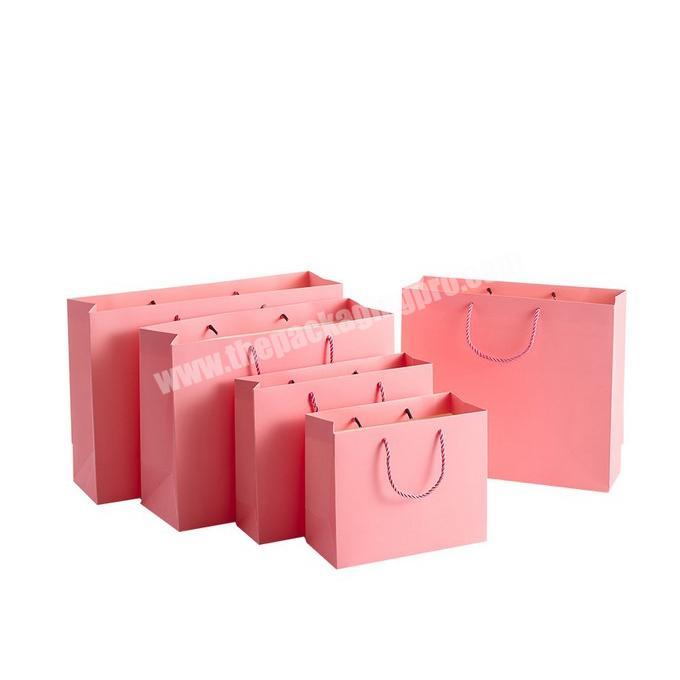 Candy Color Kraft Paper Gift Bags with Handle Shopping Party Supply Custom Print 