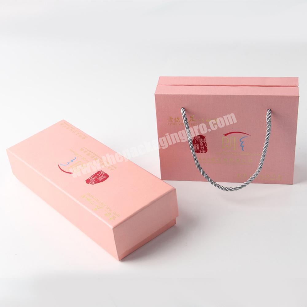 custom pink hot silver logo printing christmas gift box