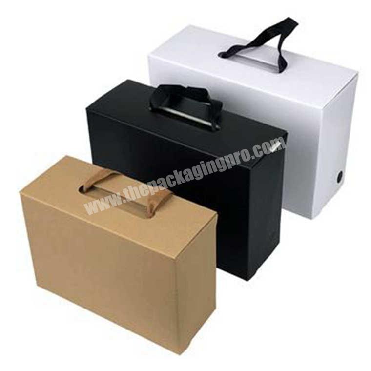 Custom Pink LOGO Printing Shoe Packaging Boxes With Handle