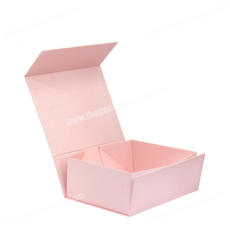 custom pink paper clothing packaging box with magnetic lid