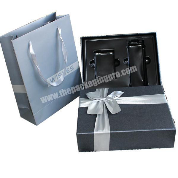 Custom plastic tray cardboard cosmetic paper box with bag gift