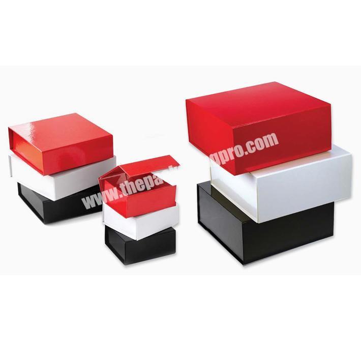 Custom print folding magnetic paper gift box flat shipment