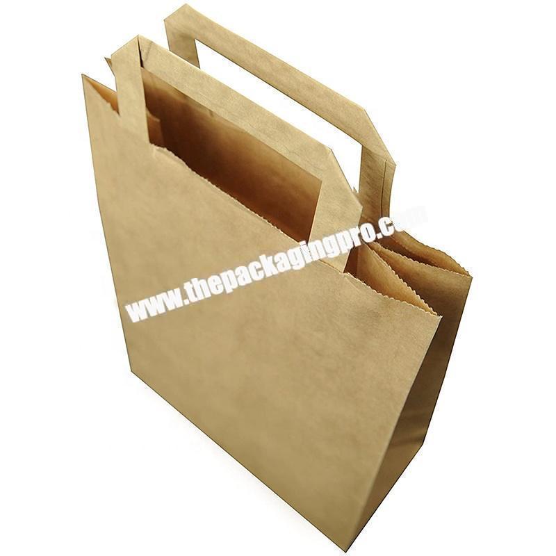 Custom Print Matt Brown Color Paper Shopping Gift Bag with Rope Handle