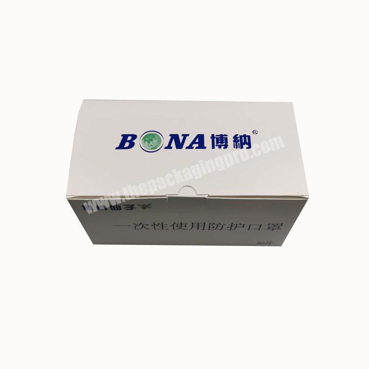 Custom Printed 50pcs Pack Medical Disposable Nonwoven 3ply Surgical Face Mask N91 N95 Packaging Paper Box