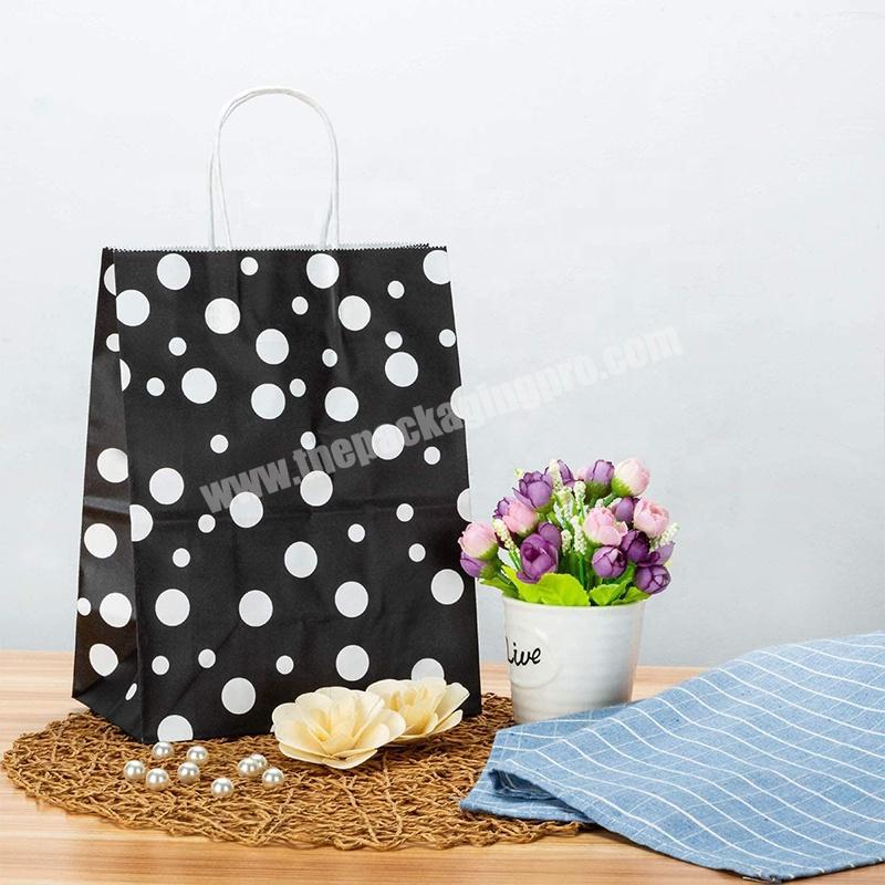 Custom Printed black Kraft Shopping Paper Bag With Handles