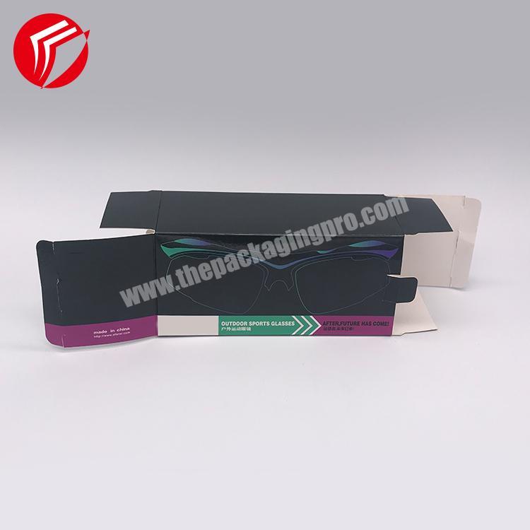 Custom printed black small gift glasses packaging paper box black matt packaging case box