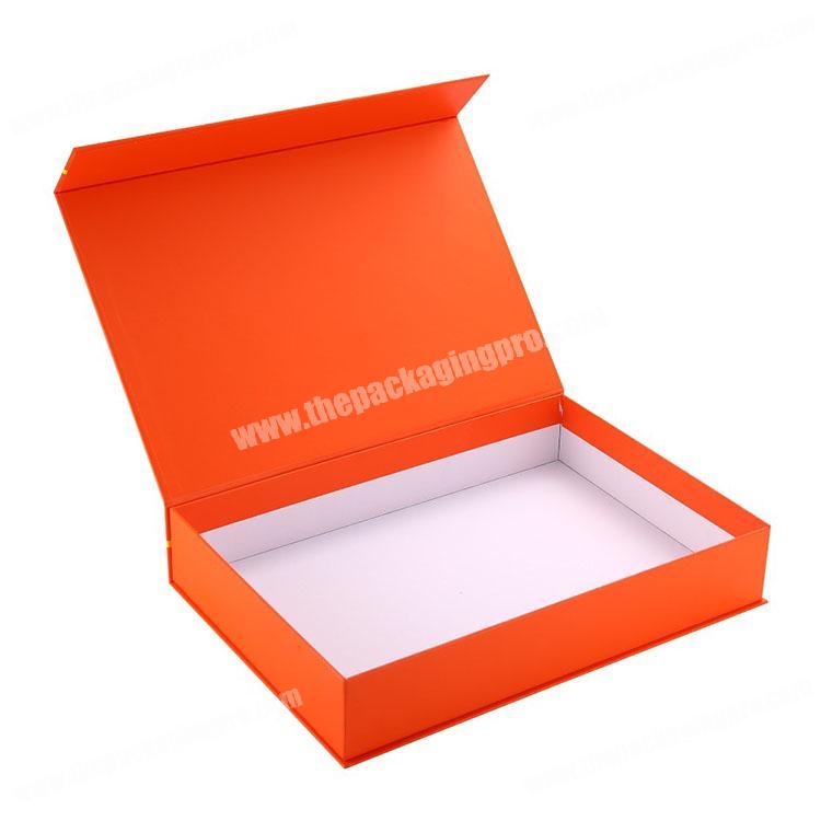 custom printed book style cardboard magnetic gift box  for clothing
