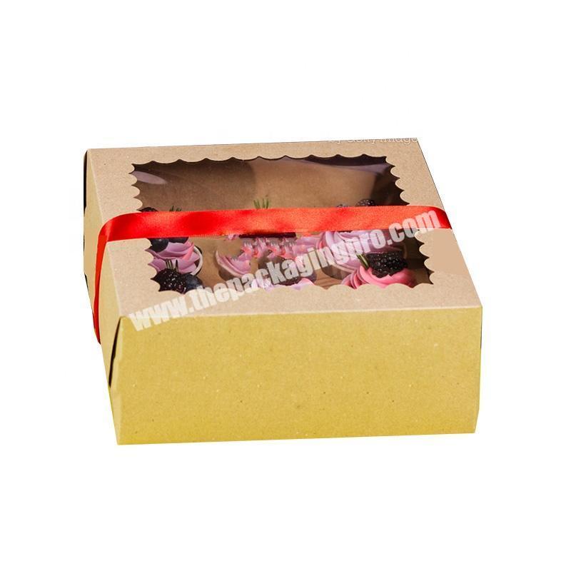 Custom Printed Brown Corrugated Pulp Marble Box Donut Packaging Cake Wedding Kraft Paper Tall Printing Rectangle Paper Cake Box