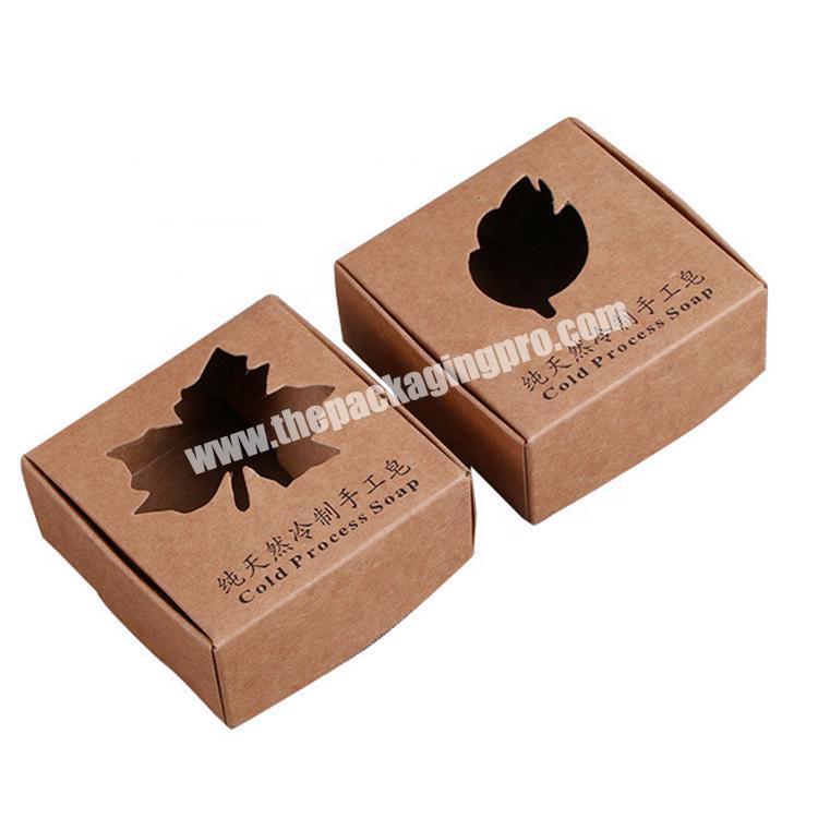 Custom printed brown kraft paper soap packaging box gift box packaging with window