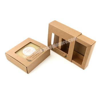 Custom printed brown kraft paper soap packaging box with free design