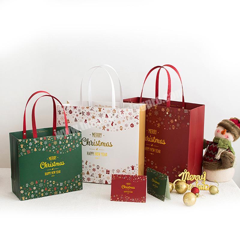 Custom Printed Cheap Recycled Christmas Gift Craft Shopping Packaging Kraft Bag supplier