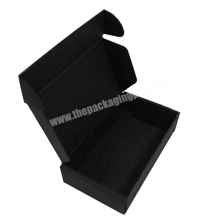 Custom printed cheap small black corrugated packaging mailer box