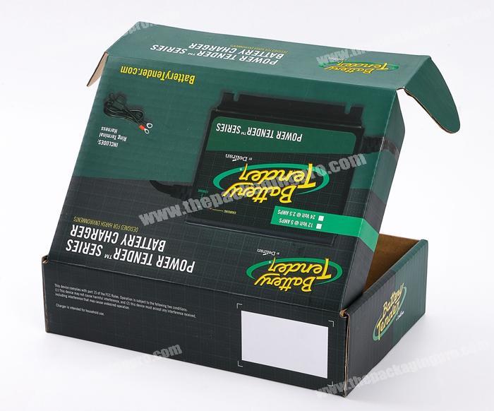 custom printed colored folding box matte plain E-flute corrugate postage mailing boxes for battery shipping packaging