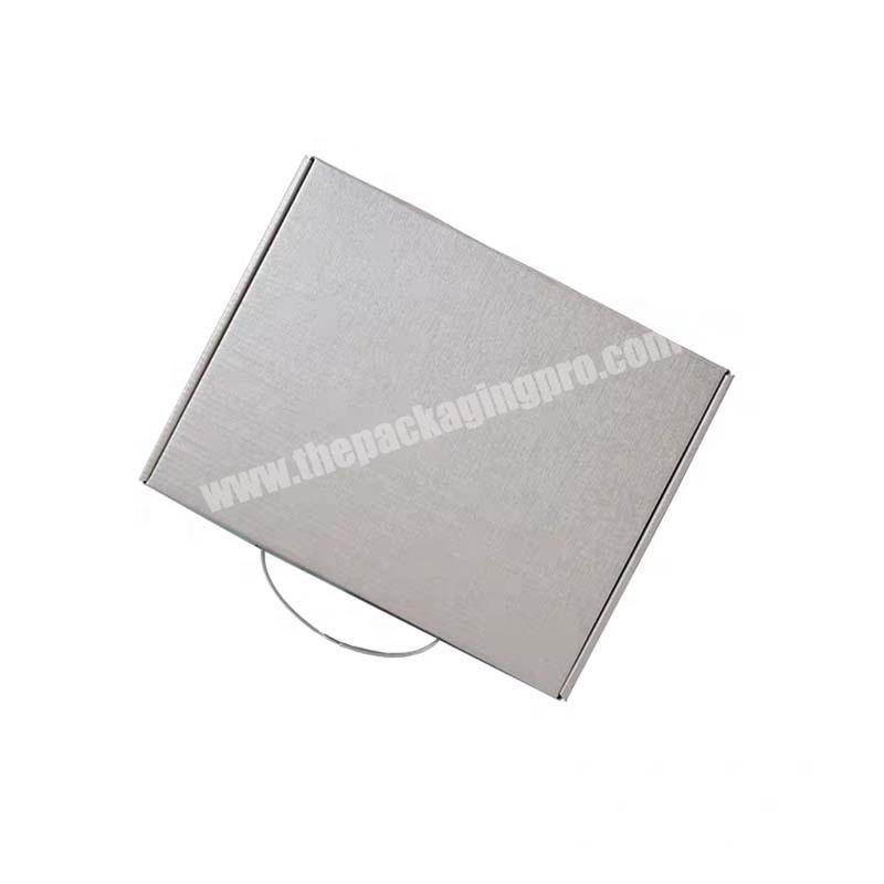 Custom Printed Corrugated Cardboard Paper Packaging Boxes Shipping Box With Plastic Handle