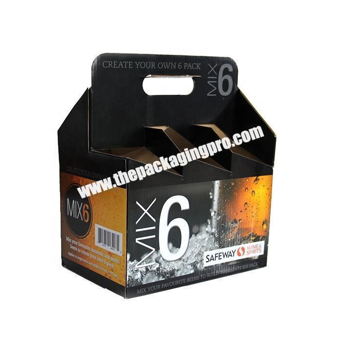 Custom printed corrugated paper packaging beer box for 6 bottles