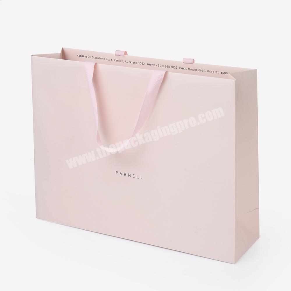 Custom Printed Design Logo Shopping Paper Bag For Christmas Gift Package With Ribbon Handles