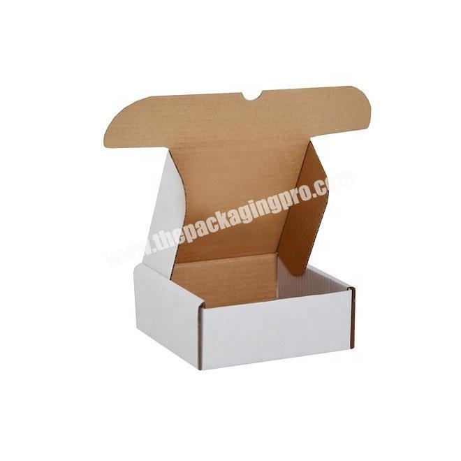 Custom Printed E Commerce delivery Packaging Box Flute Corrugated Cardboard Tab Locking White Mailer Box