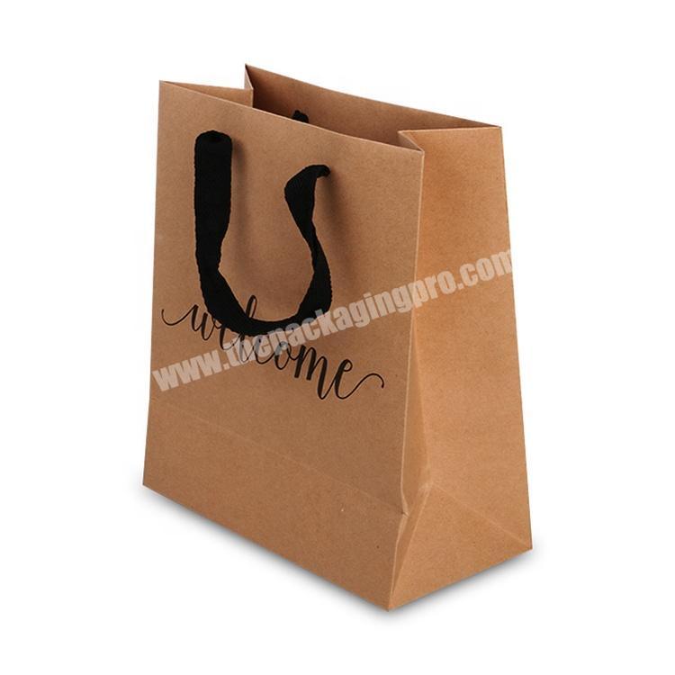 Custom printed gift shopping brown paper bag with logos