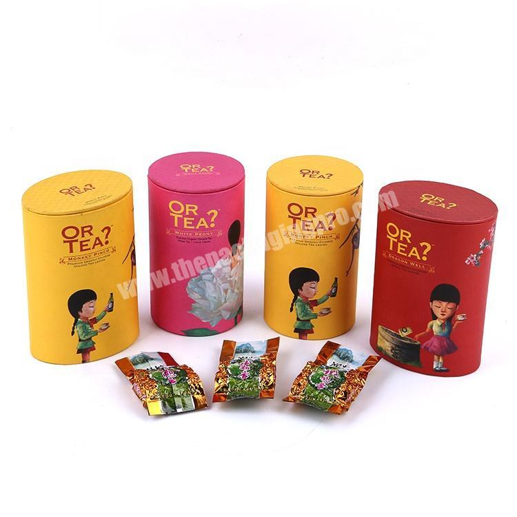Custom Printed High Quality Luxury Round Cylinder Tube Tea Gift Box Packaging With Lid
