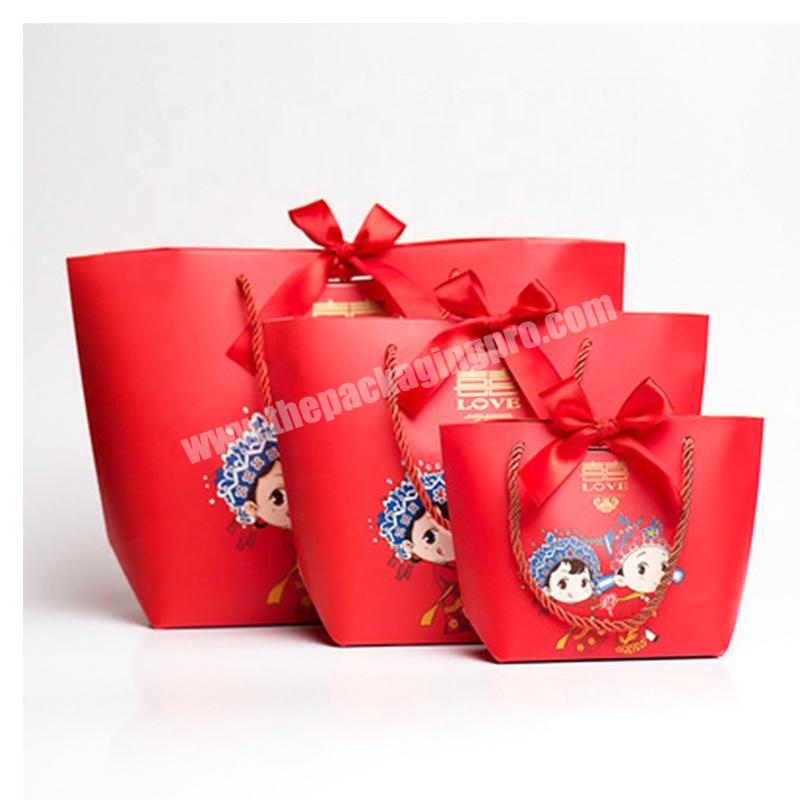 Custom Printed High Quality Red Boat Shape Paper Bag Fashion Make Up Gift Shopping Bags