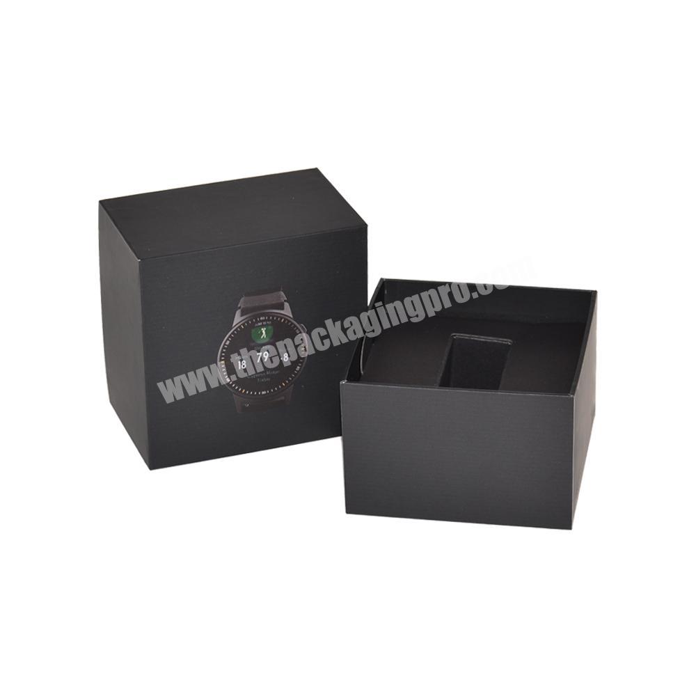 Custom Printed lift off lid box for airpods packaging, black lid and base gift box for earphone packaging