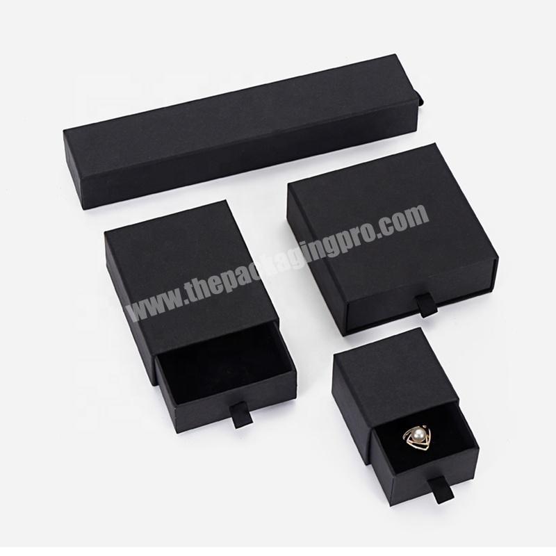 Custom Printed Logo High Quality Sliding Drawer Box Cardboard Packaging Box For Jewelry Set Necklace Earring Ring