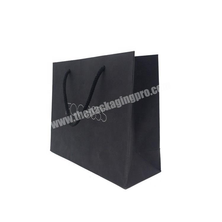Custom printed logo jewelry packaging luxury gift black paper bag