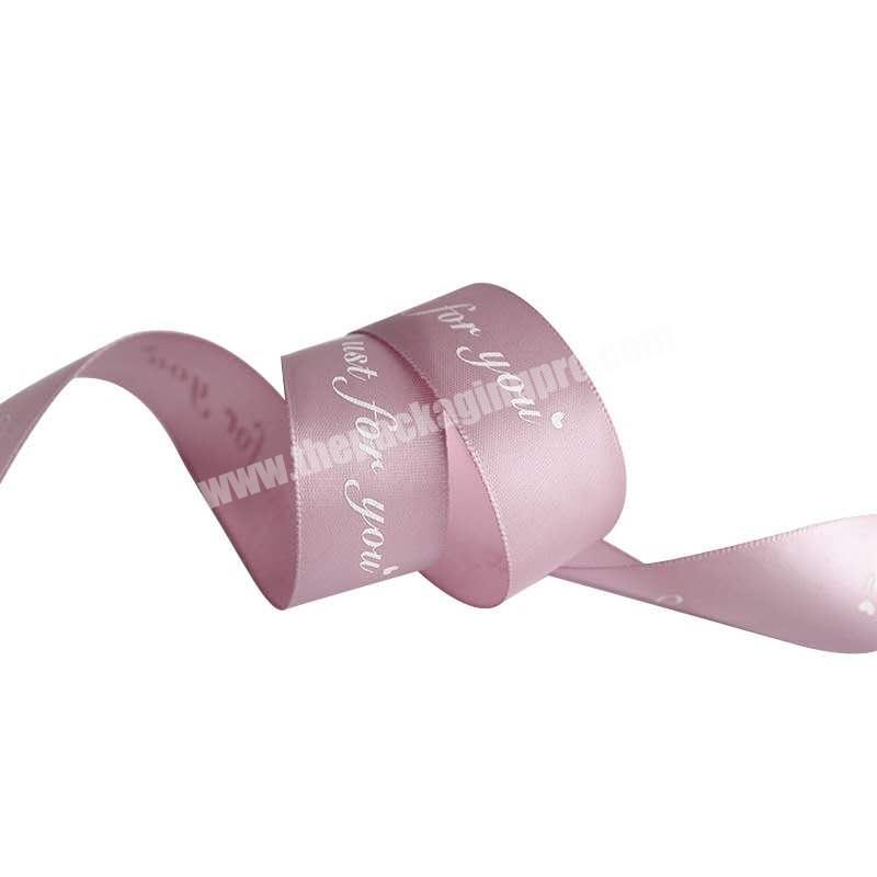 Custom Printed Logo Printed Ribbon Luster Polyester Ribbon For Birthday Ribbon