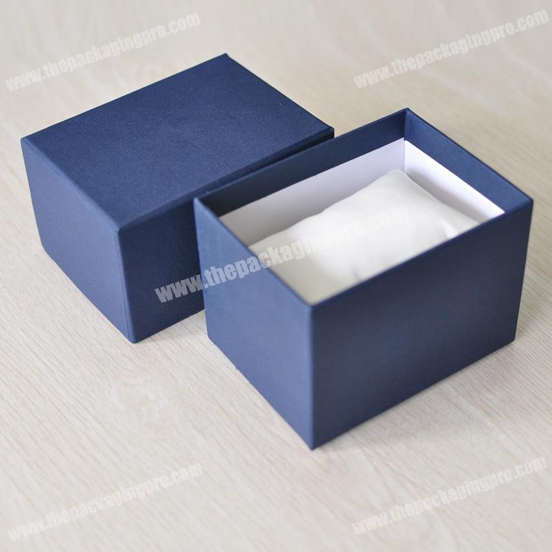 Custom printed logo small hard paper cardboard white paper watch box