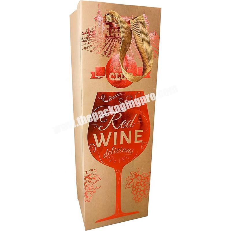 Custom printed logo wine bag